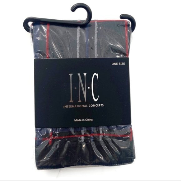 Inc Sheer Plaid Anklet Socks, Black Plaid/ Black/ One Size - Picture 2 of 4